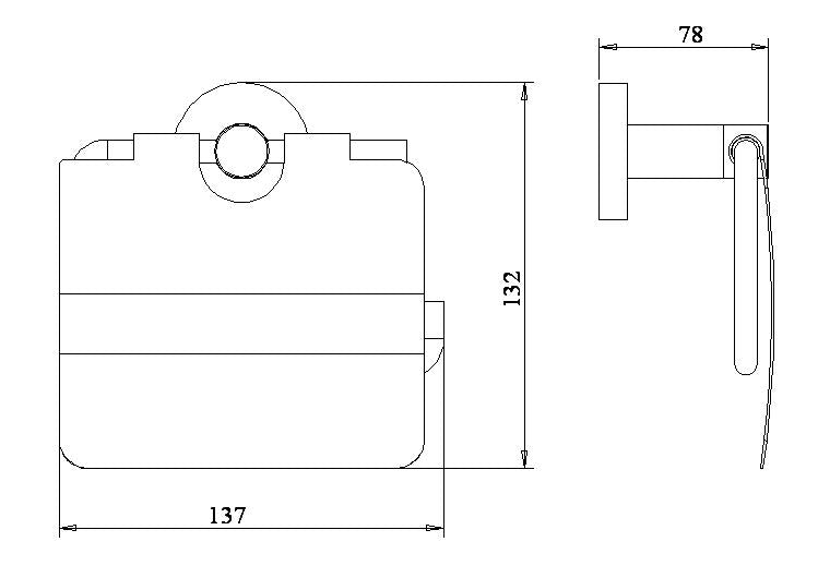 Toilet roll holder with flap -Round