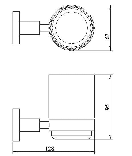 Glass tumbler with Chrome holder