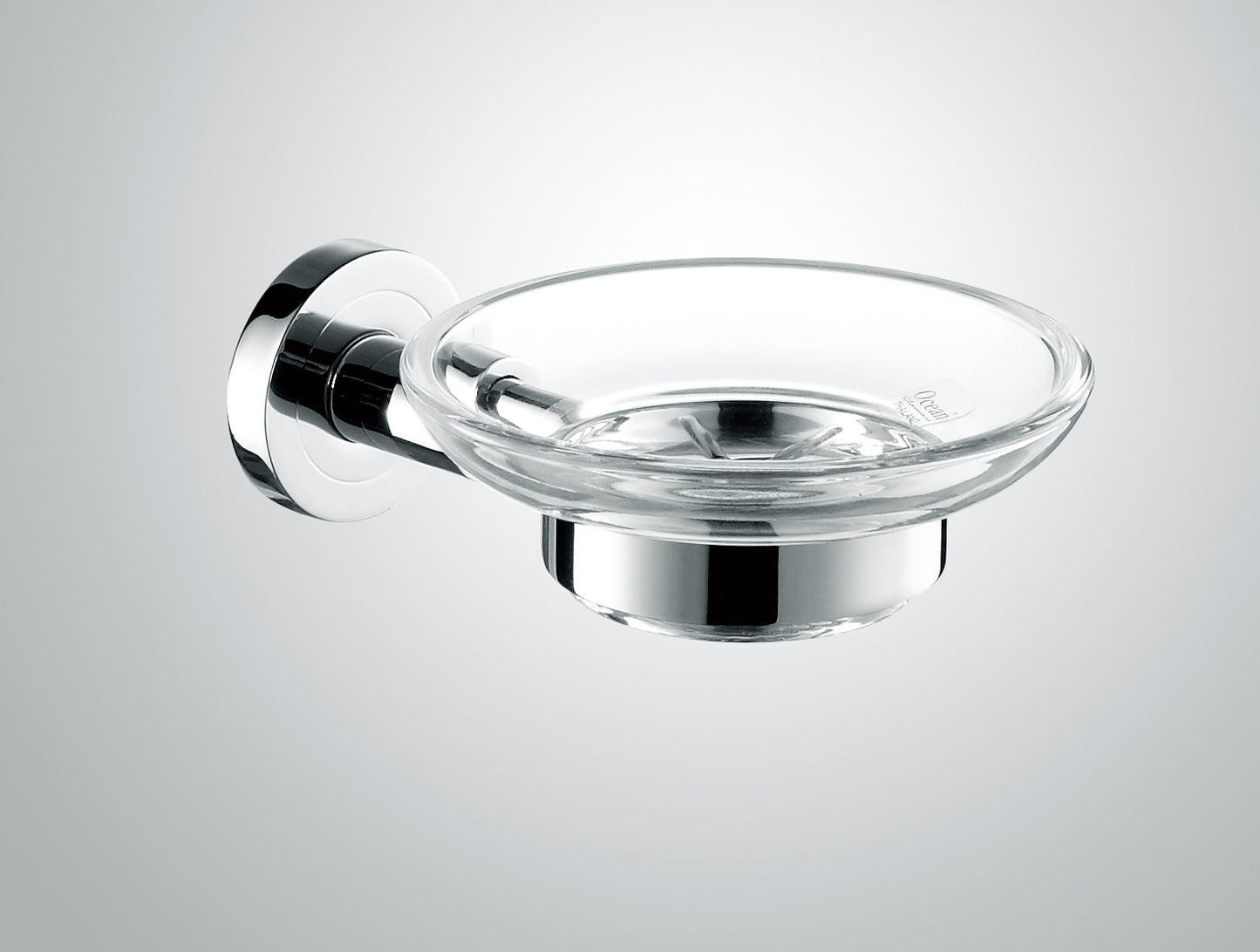 Glass soap dish & Chrome holder