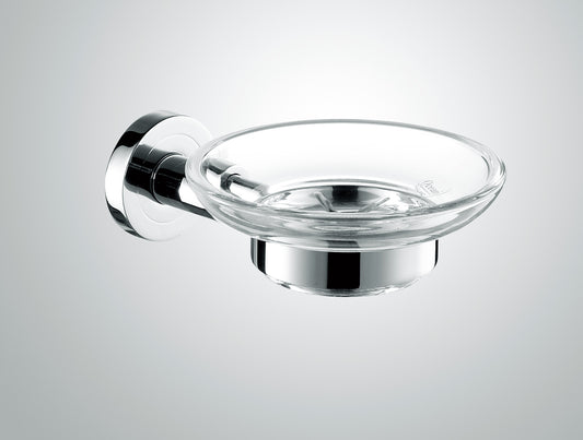 Glass soap dish & Chrome  holder