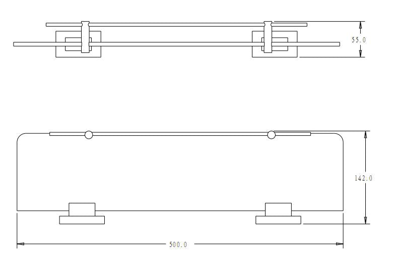 Glass wall shelf - Square