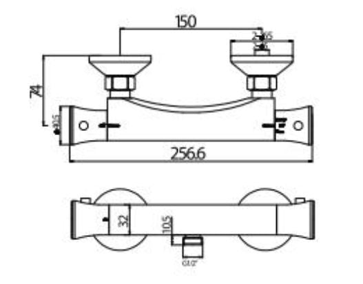 Scudo Basic Thermostatic Shower Bar Valve