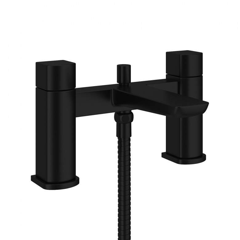 Scudo Muro Bath Shower Mixer with Bracket and shower kit - Black