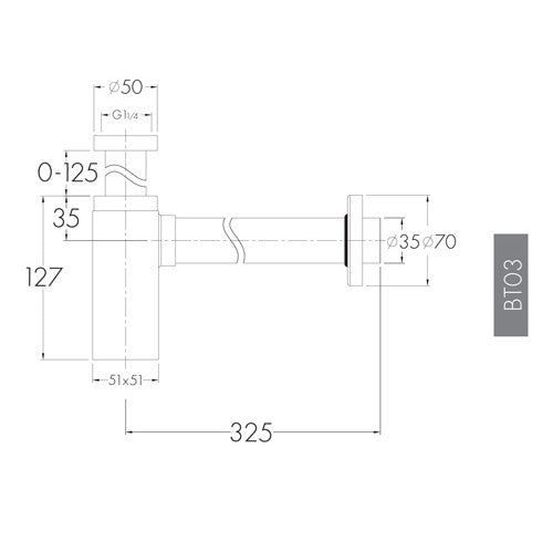 Scudo Square Chrome Bottle Trap