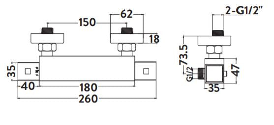 Scudo Black Round cool Touch Exposed Valve