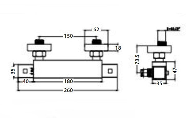 Scudo Black Square Thermostatic Exposed Valve