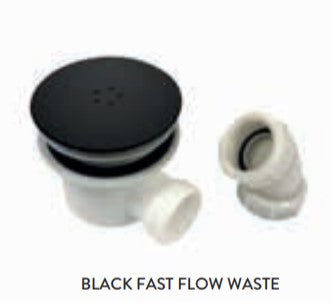 Scudo Fast flow waste for 40mm Trays - Black