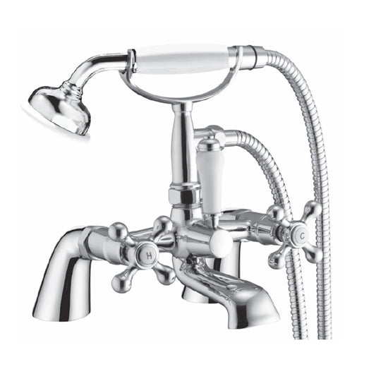 Scudo Classic Bath Shower Mixer with Cradle and traditional hand held shower