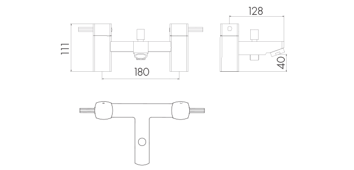 Scudo Forme Bath Shower Mixer with shower kit and wall bracket