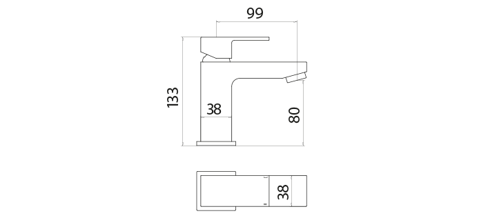 Scudo Lanza Mono Basin Mixer inc Click waste