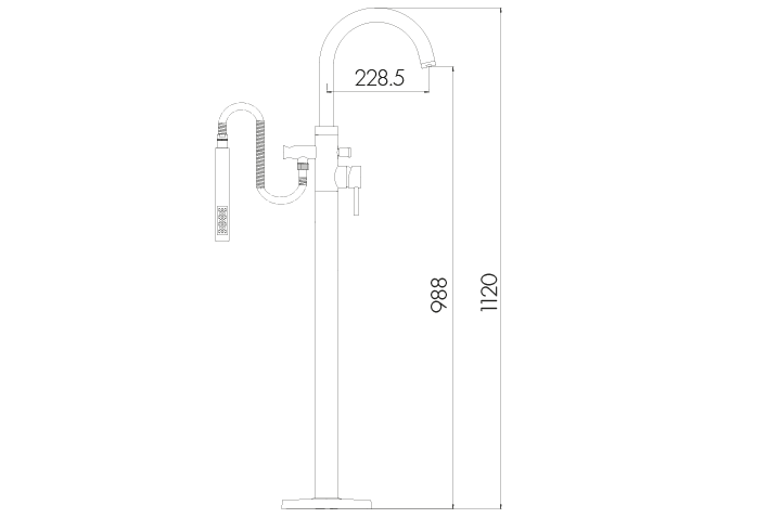 Scudo Premier Freestanding Bath Tap with Hand Shower
