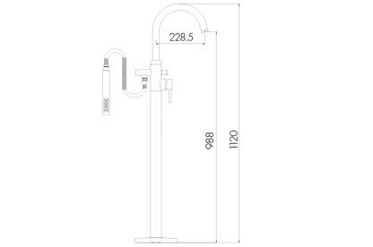 Scudo Premier Freestanding Bath Tap with Hand Shower