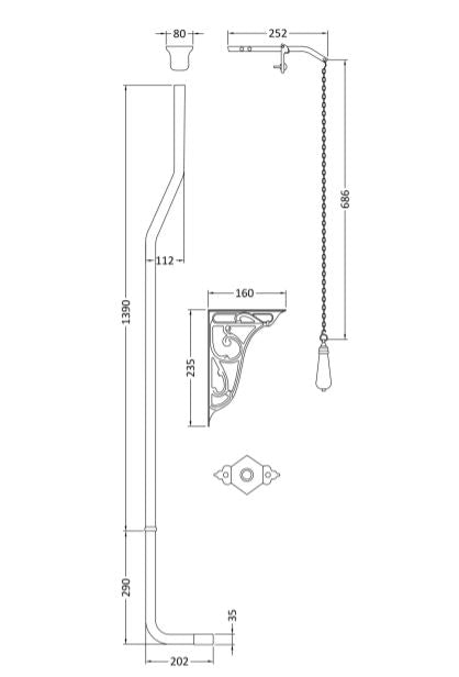 High Level Flush Pipe Pack