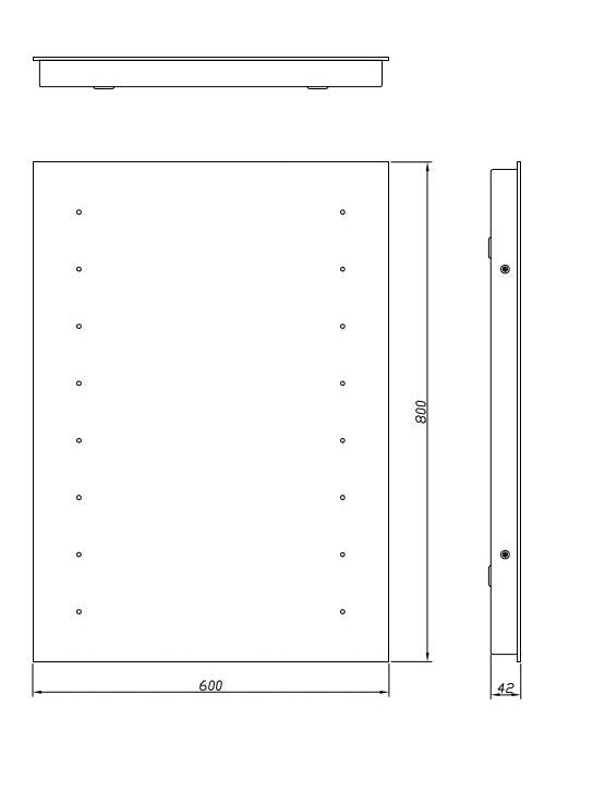 Base 3 LED Large Bathroom Mirror, pull switch