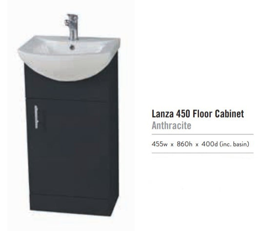 Scudo Lanza 450mm wide Vanity with Basin - Anthracite