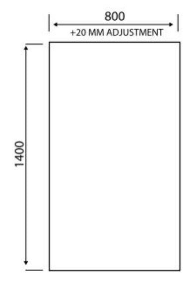 Scudo Black 1400 x 800mm Square edge Bath Screen 6mm Glass