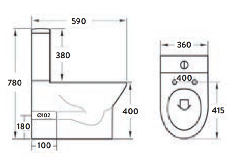 Scudo Middleton Closed Back WC -inc seat