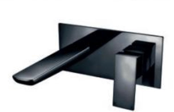 Scudo Muro Wall Basin Mixer in Black