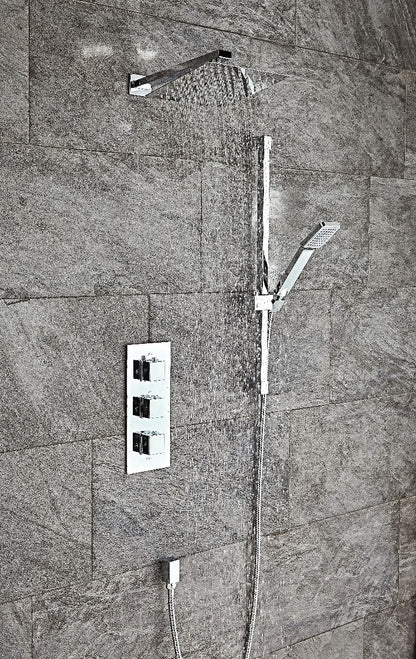 Scudo Square Thermostatic Concealed Shower Set Four -Triple control