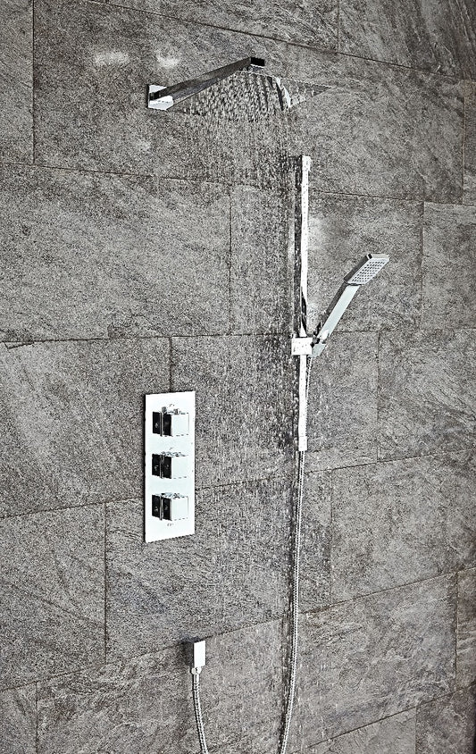 Scudo Square Thermostatic Concealed Shower Set Four -Triple control