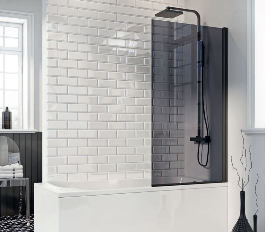 Scudo Mono 1400 x 800mmSquare edge Bath Screen 6mm Glass