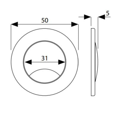 Scudo Round Polished Chrome Concealed Cistern Push