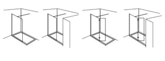 Scudo S8 Standard Wetroom Glass 8mm - 2000mm High - To convert standard Chrome to colour profile you need a profile pack