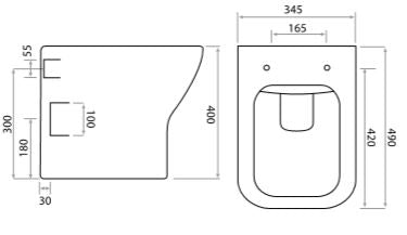 Scudo Porto Back to Wall WC - inc seat