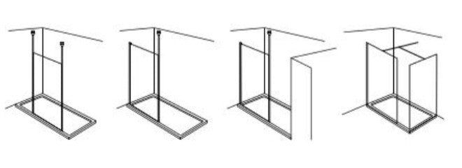 Scudo S8 Standard Wetroom Glass 8mm - 2000mm High - To convert standard Chrome to colour profile you need a profile pack