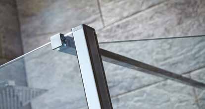 Scudo S8 - Hinged Wetroom Flipper Panel - Brushed Bronze Profile