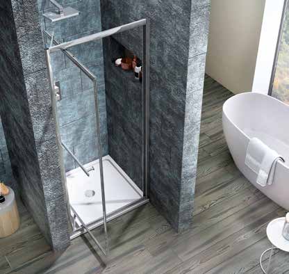 Scudo Luxury S8 Infold Door (Combine with Side Panel to make Shower Enclosure) - 8mm Glass