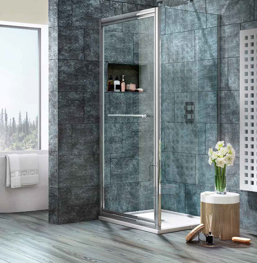 Scudo Luxury S8 Infold Door (Combine with Side Panel to make Shower Enclosure) - 8mm Glass