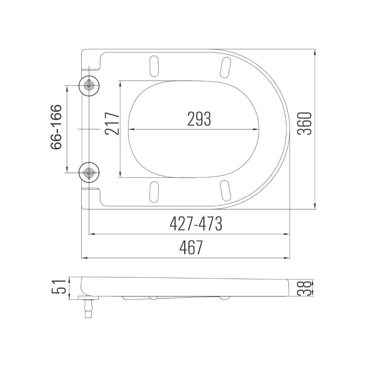 Scudo D Shape Soft Close WC Seat