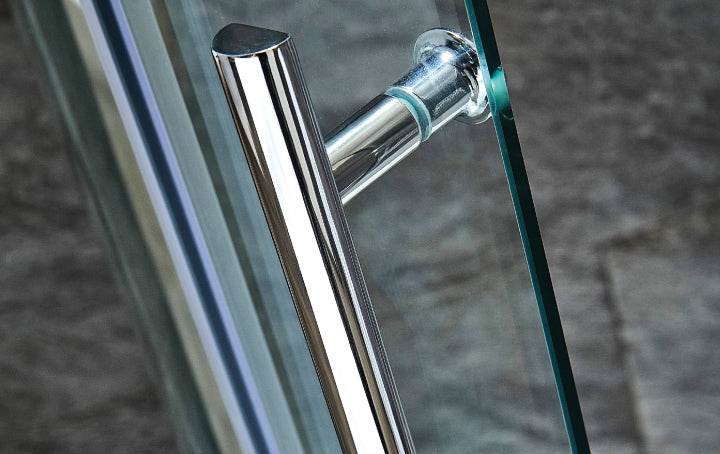 Scudo Luxury Chrome S8 Single Door Equal Quadrant Shower Enclosures - 8mm Glass