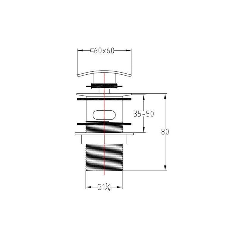 Scudo Square Dome Slotted Sprung Basin Waste - Chrome