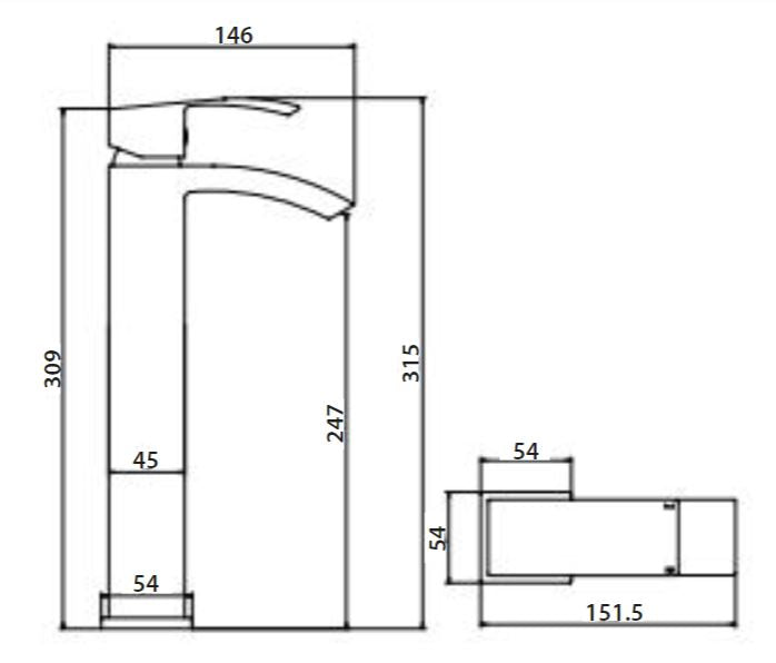 Scudo Descent Tall Basin Mixer