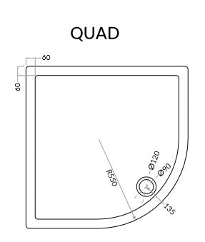 Scudo Quad 40mm Shower Trays  (Equal)