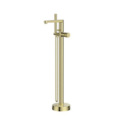 Scudo Koko Freestanding Bath Tap with Hand Shower - Brushed Brass