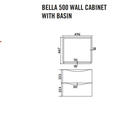 Bella Wall Hung Vanity units with Basin - Indigo Blue (3 sizes)