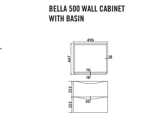 Bella Wall Hung Vanity units with Basin - Bardolino Driftwood Oak (3 sizes)