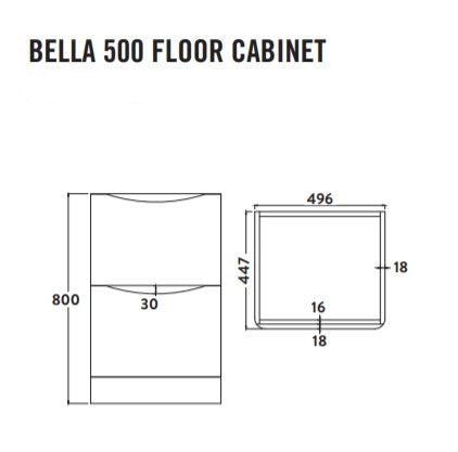 Bella  Floor Standing Vanity units for Counter Top Basin - Bardolino Driftwood Oak (3 Sizes)