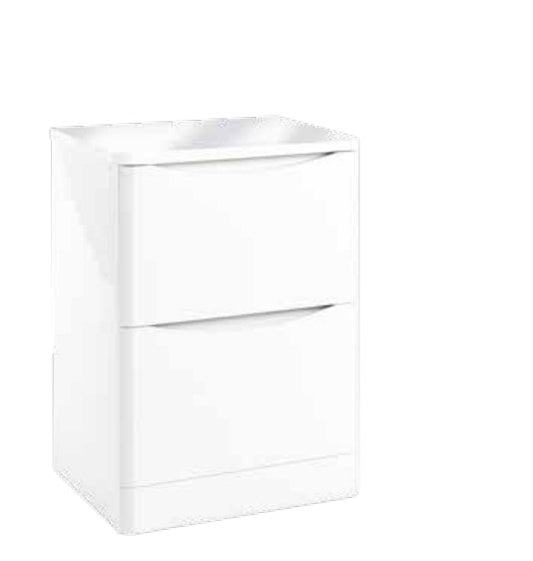 Bella High Gloss White Floor Standing Vanity units for Counter Top Basin (3 Sizes)