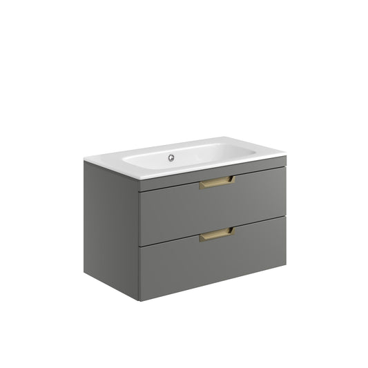 Aubrey Wall Hung Vanity units with Basin - Dust Grey (2 sizes)