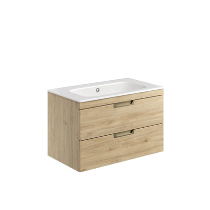 Aubrey Wall Hung Vanity units with Basin - Davos Oak (2 sizes)