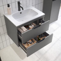 Aubrey Wall Hung Vanity units with Basin - Dust Grey (2 sizes)