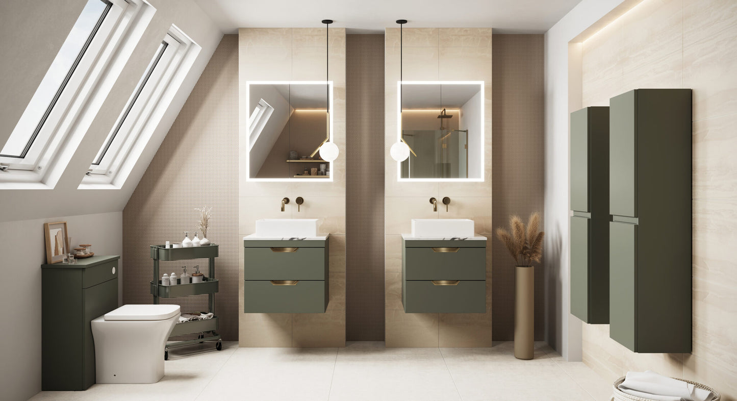 Aubrey Floor standing 500mm Back to Wall WC Unit - Reed Green