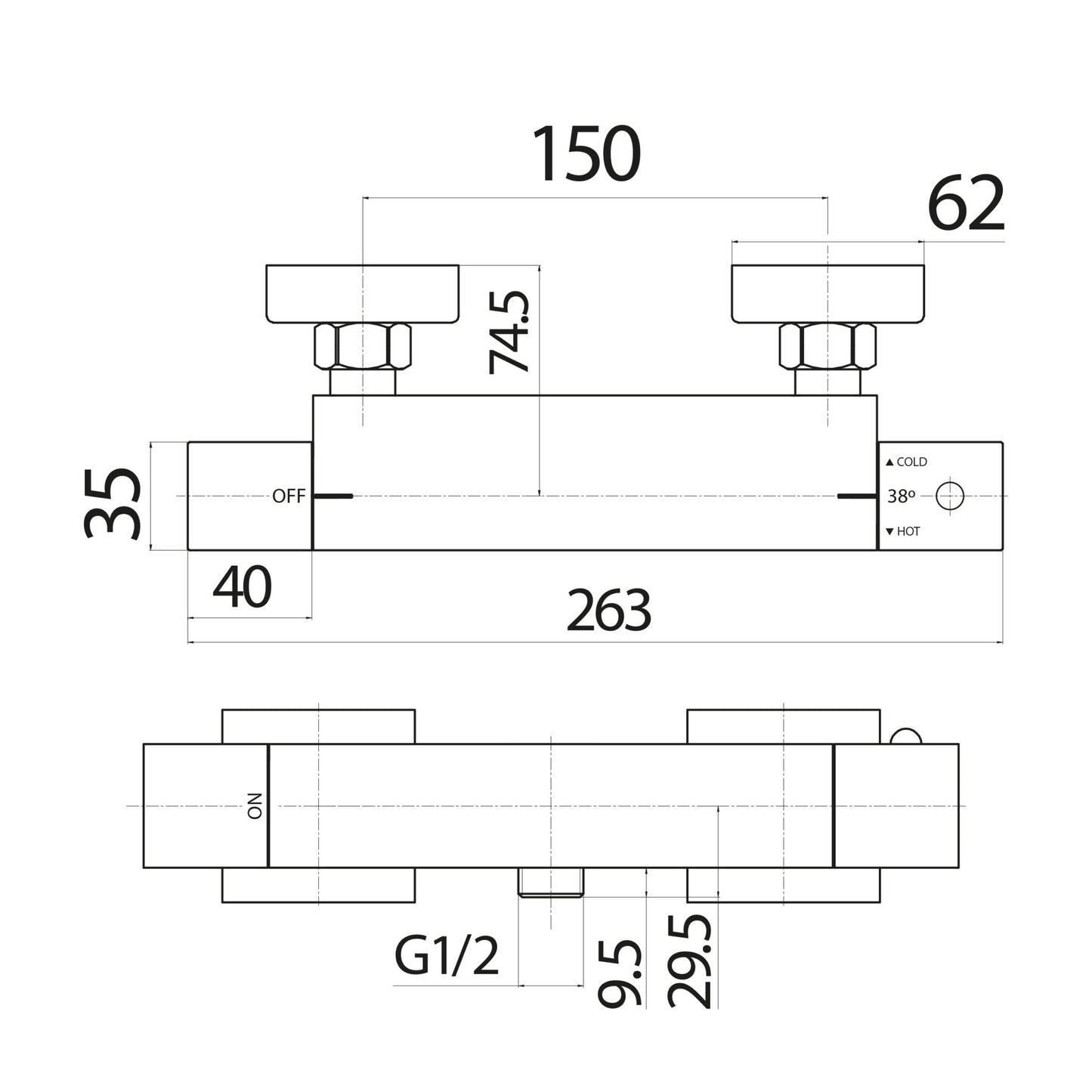 Scudo Square Exposed Valve