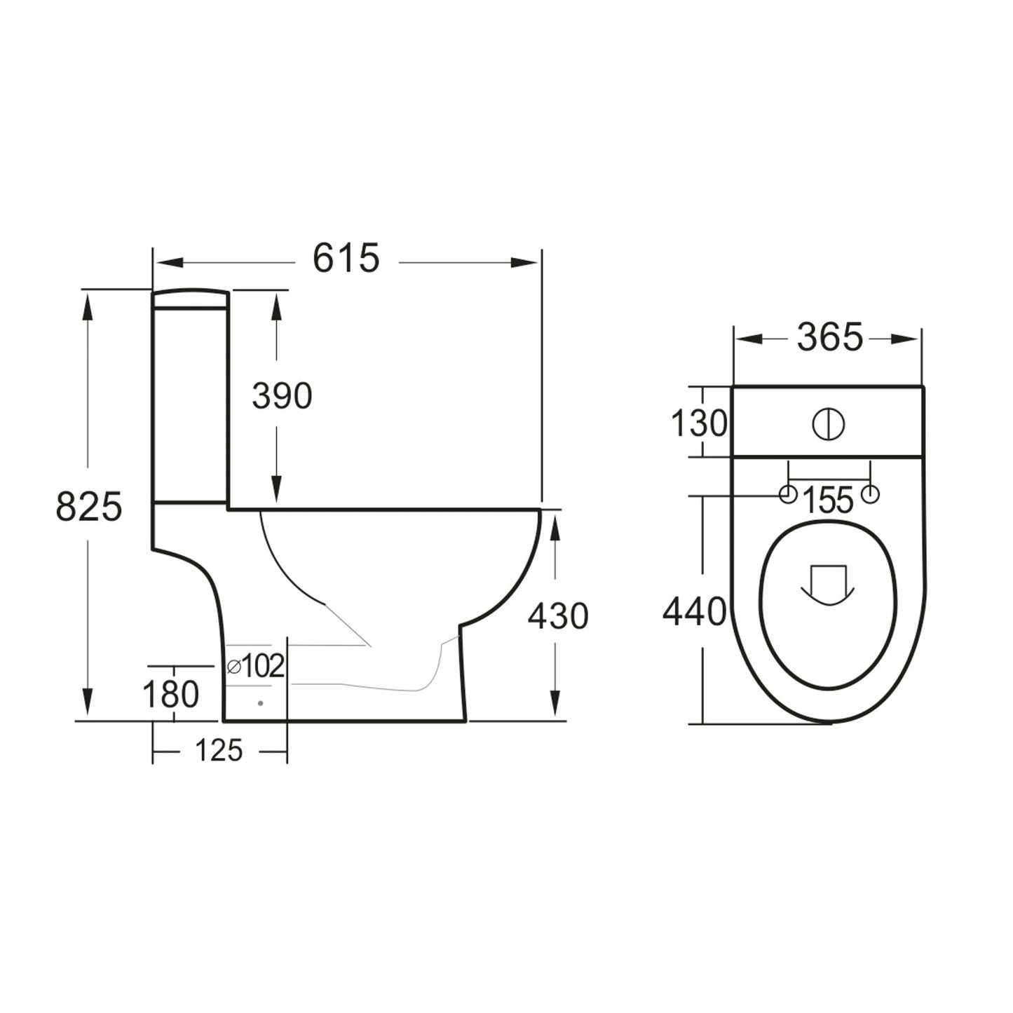 Scudo Belini open Back WC -inc seat