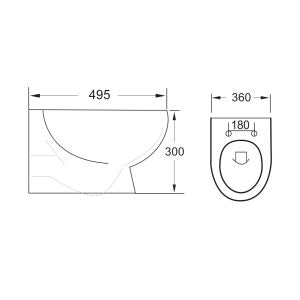 Scudo Belini Wall Hung WC -inc seat