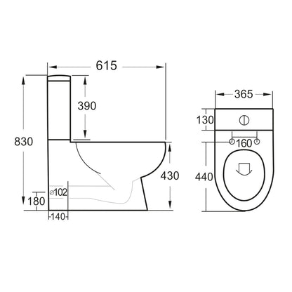 Scudo Belini Closed Back WC -inc seat